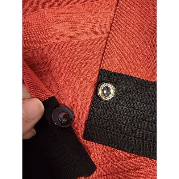 Exclusively Misook Women's High Collar Acrylic Knit Zip Blazer Red Size 1X Plus - Picture 5 of 6